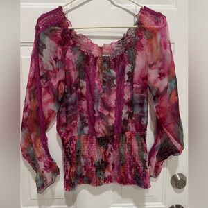 Arden B Multicolor Floral Blouse